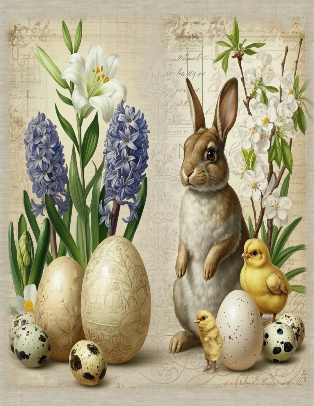 Vintage Easter Junk Journal Printables: Shabby Chic Spring Ephemera (20 ...