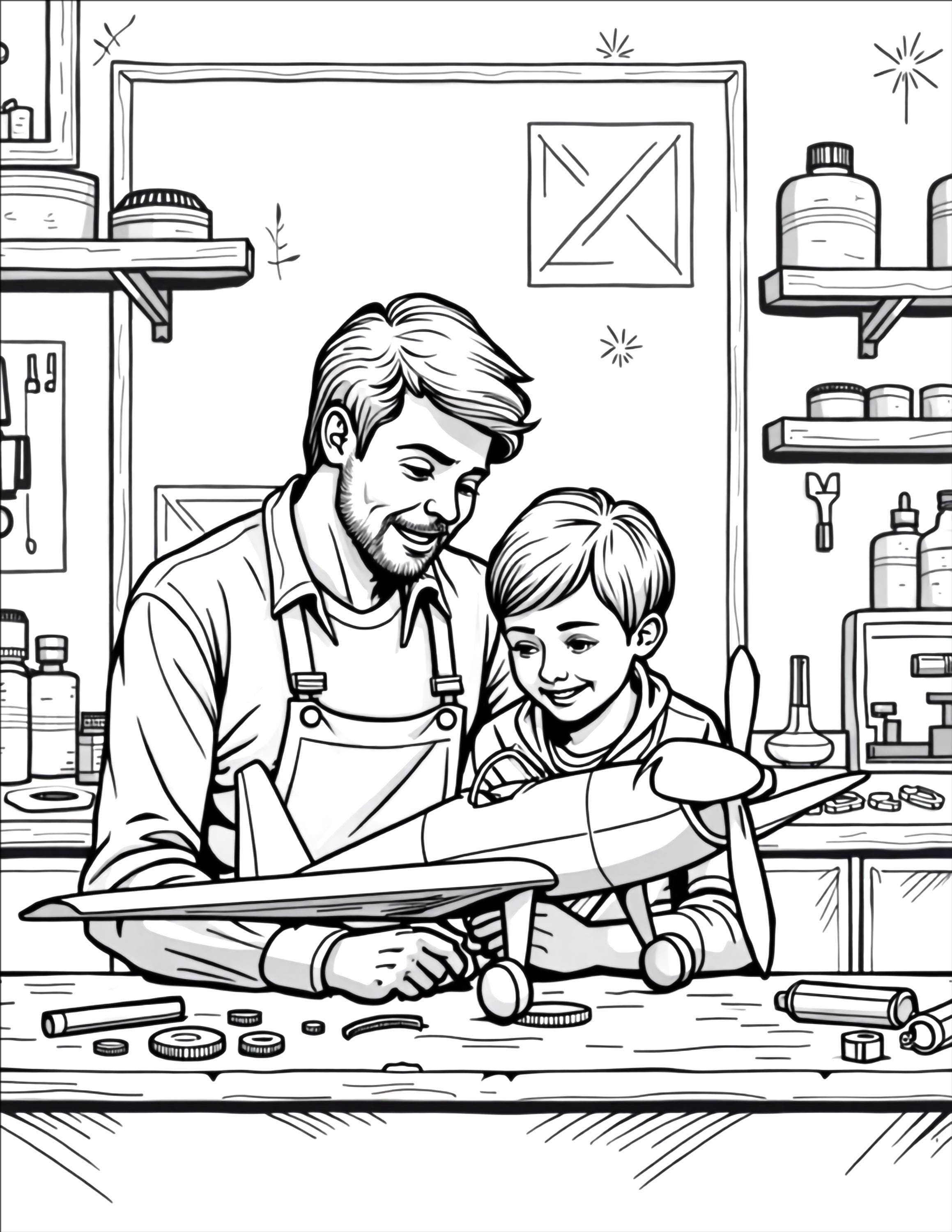Fathers Day Coloring Pages Bundle for Kids Fun Activity for Dad and ...
