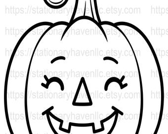 Dibujos para colorear de Halloween: 20 diseños de calabazas talladas (descarga digital)