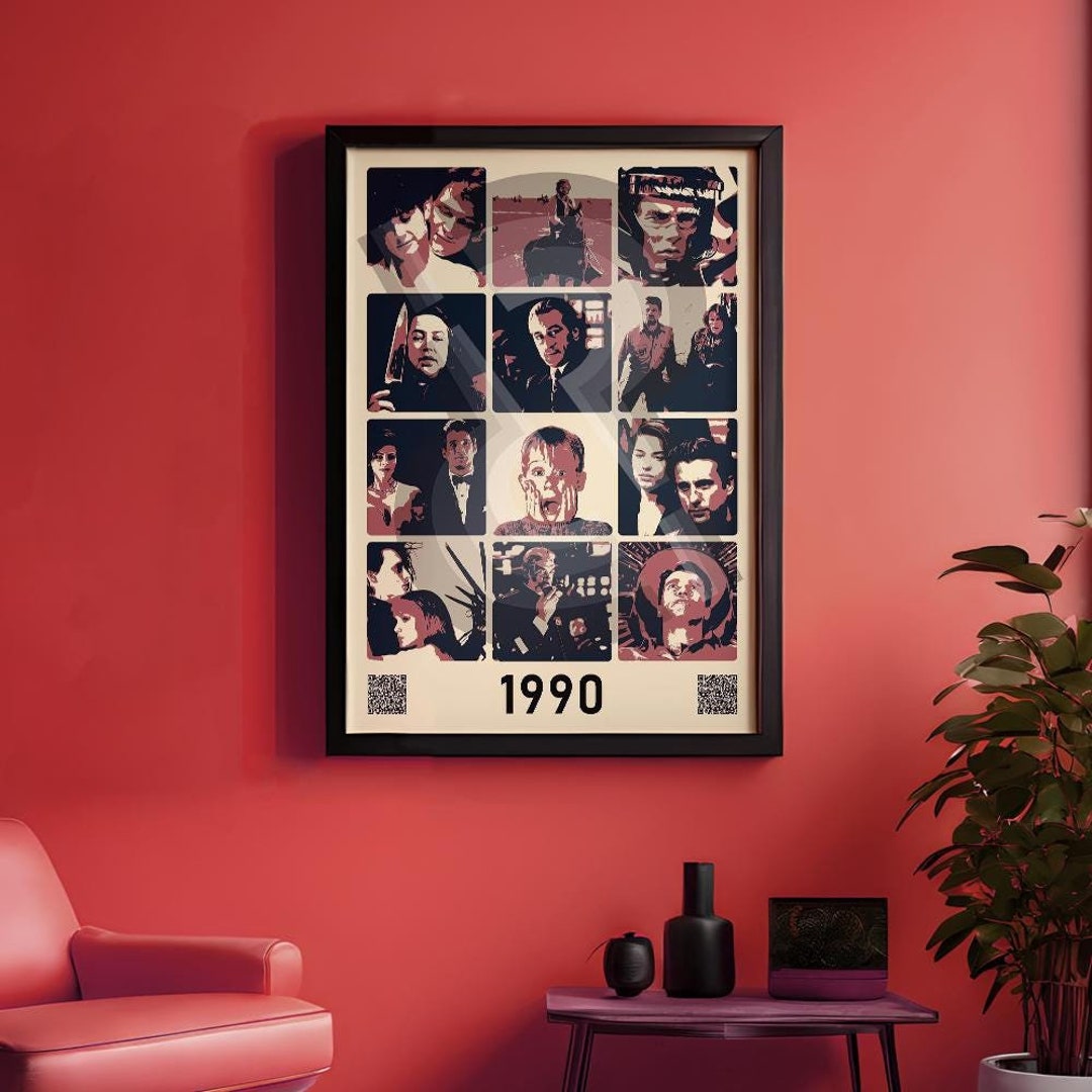 1990 Film Collection POSTER PRINT 90s Birthday Anniversary Personalised ...