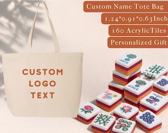 Orange Mahjong Tile Set With Custom Bag