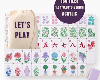 Light Purple Luxury Acrylic Mahjong Set – 160 Tiles, Four Layer Design