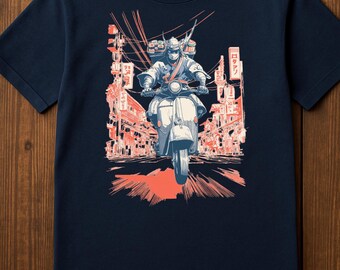 Samurai Delivery T-shirt | Urban Motorcycle Design | Street Style Graphic Tee