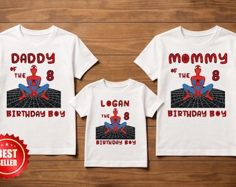 Spiderman Birthday Shirt: Custom Kids Spidey Party Tee
