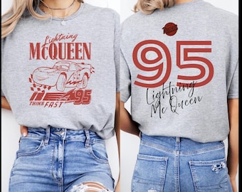 Vintage Lightning McQueen T-Shirt, Two Sided Disney Pixar Car Tee