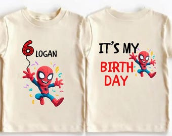 Spider Birthday Boy T-shirt: Spidey Kids Cotton Tee