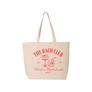 Custom Bachelorette Tote Bag: The Bach Club, Bridesmaid Favor