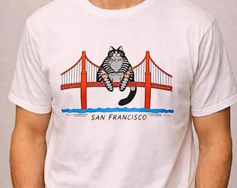 Camiseta de gato, camiseta de gato del puente Golden Gate de San Francisco