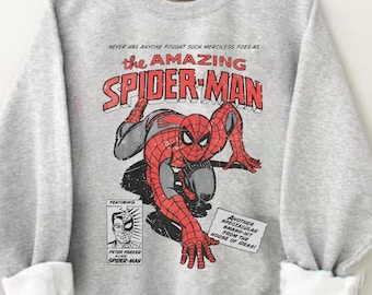 Sudadera vintage de Spider-Man de los 90, estilo cómic retro.