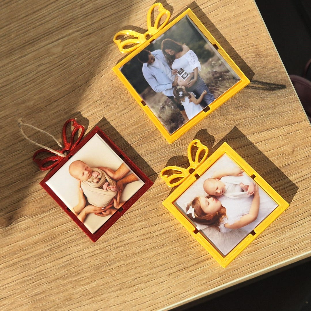 Gift Ornaments Christmas 2x2 Inch Magnetic Photo Frame 3D Print File ...