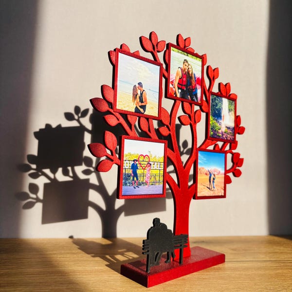 Marco de fotos magnético de árbol genealógico de 5 x 5 cm (archivo de impresión 3D) - Uso comercial
