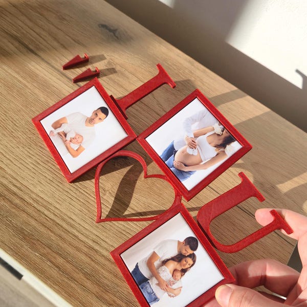Archivo para impresión 3D de marco de fotos magnético "Te amo" de 2 x 2 pulgadas - Uso comercial