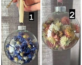 Dried floral ornament glass - free shipping