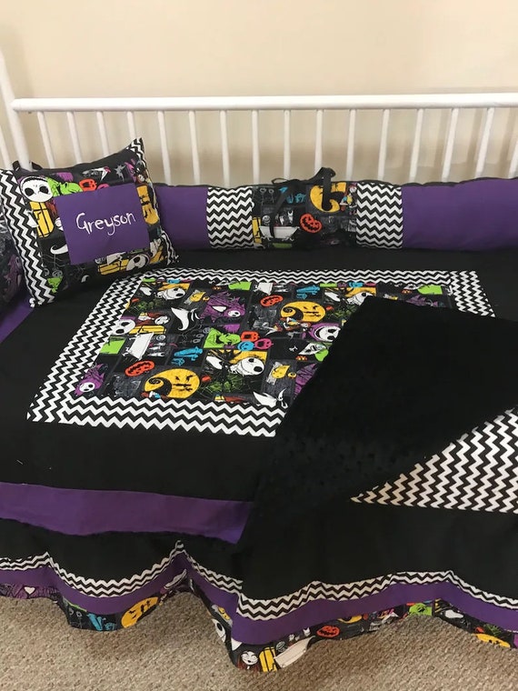 Purple Nightmare Before Christmas Baby Bedding 4 Piece Set Etsy