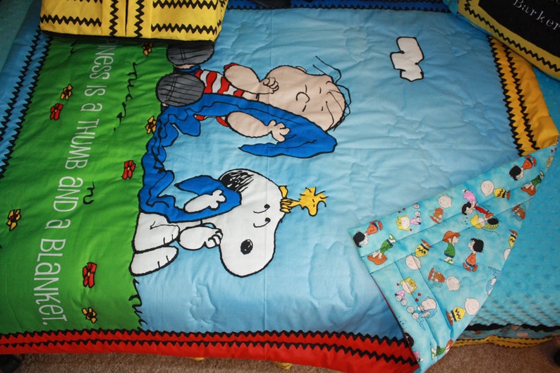 5 Piece Charlie Brown Crib Bedding Set Free Personalized Etsy