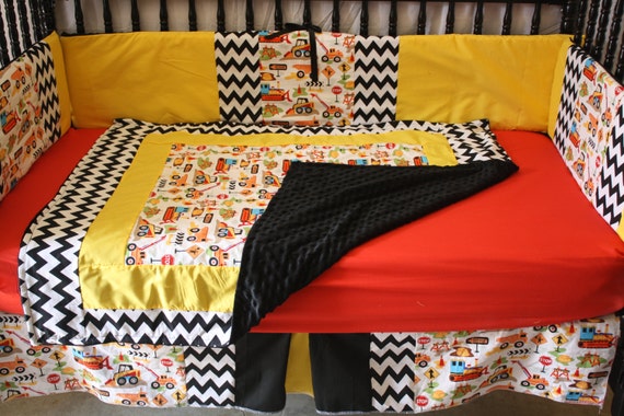 construction crib bedding
