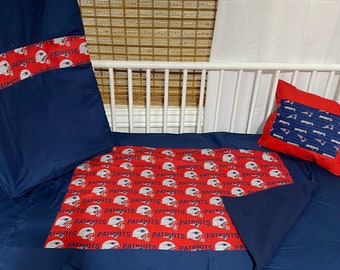 patriots crib bedding set