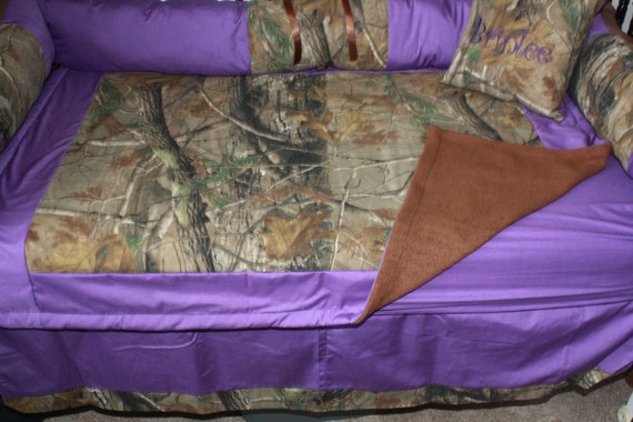 5 Piece Real Tree Camo Purple Crib Bedding Free Personalized Etsy