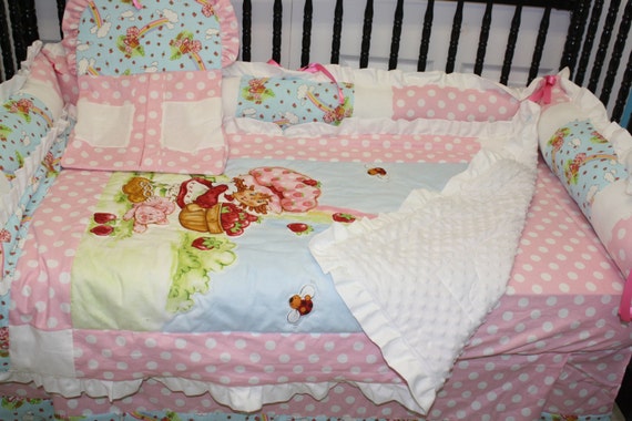 Wow 6 Piece Set Strawberry Shortcake Baby Crib Bedding Etsy