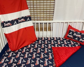 Atlanta Braves Baby Bedding 4 Piece Set