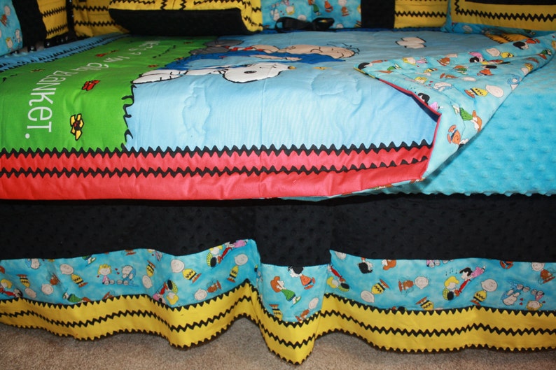 5 Piece Charlie Brown Crib Bedding Set Free Personalized Etsy