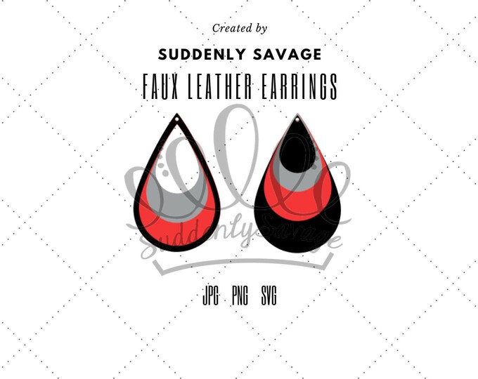 Layered Teardrop Earrings SVG – Bold Earring Cut File for Cricut & Silhouette