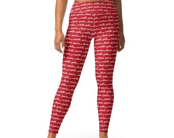 Santa Baby Red Leggings – Christmas Holiday Yoga Pants