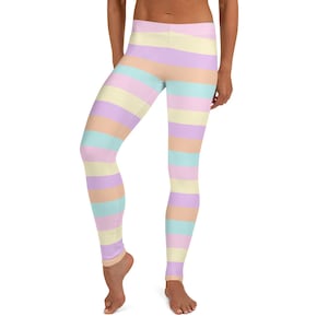 Leggings à rayures pastel