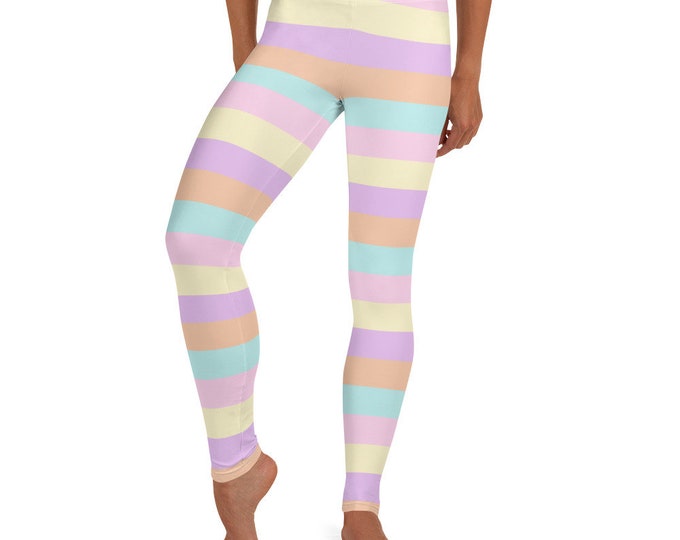 Pastel Striped Leggings