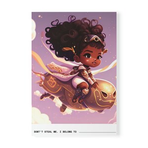 Cuaderno infantil de tapa blanda Cloud Surfing Girl, morado