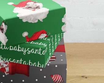 African American Santa Wrapping Paper – Black Santa Gift Wrap for Christmas, Kwanzaa, Kids, Families, Inclusive Holiday Decor