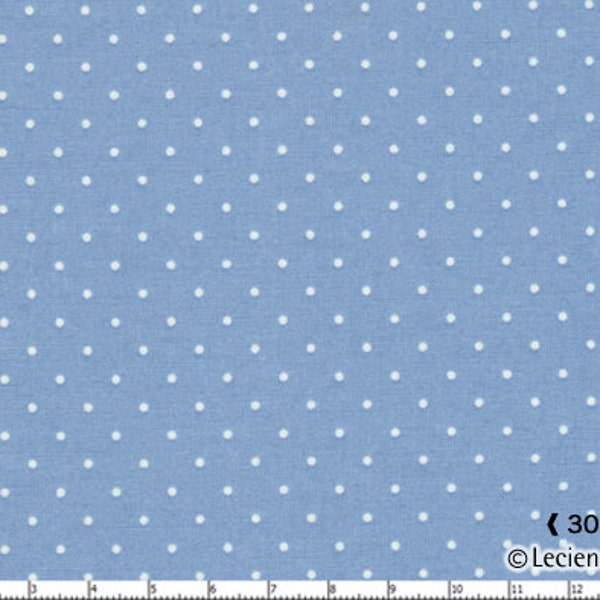 Petit Fleur Cotton Fabric Blue Pin Dot Roses by Lecien 30176-70