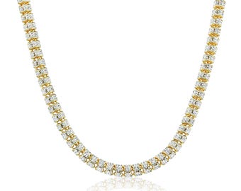 Sterling Silver 5mm Diamond-Cut Ice Chain – Two-Tone