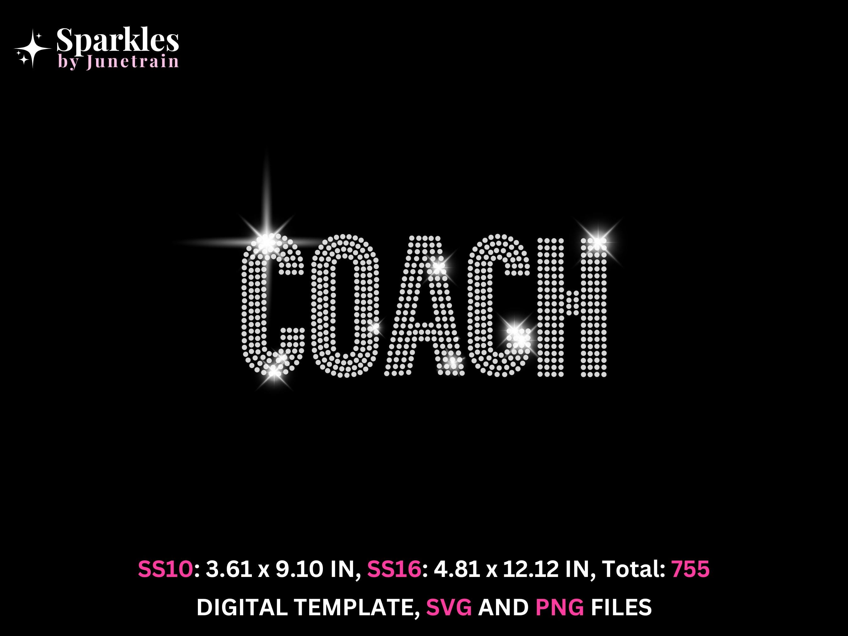 Coach Rhinestone Template Coach Rhinestone Template Svg | Sports Team Coach Rhinestone Cut File ...