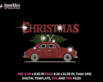 Christmas Tree car Rhinestone svg| Ornament SVG PNG Designs | Holiday Sublimation Elements, Holiday Bling T-Shirt Design, Junetrain