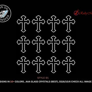 Kreuz Strass Applikation, Strass Bügelbild, Strass Applikation, Strass Bügelbild, Strass Applikation