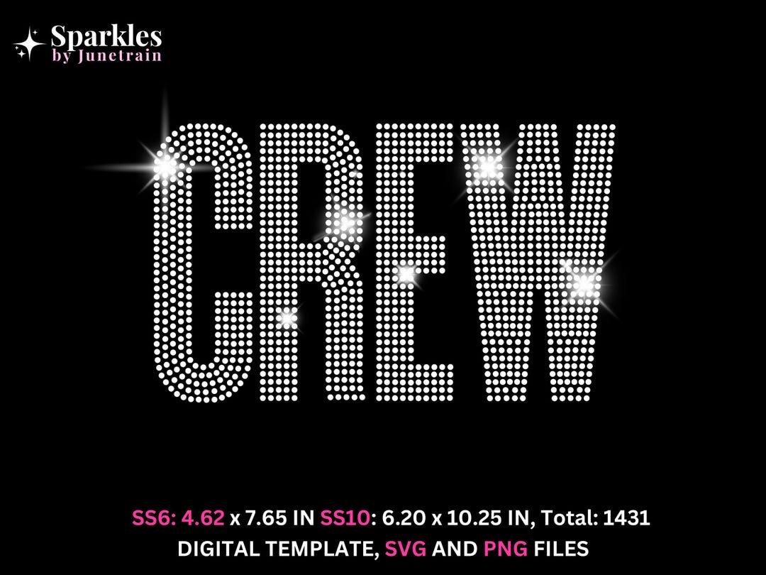 Crew Rhinestone Template Svg | Luxury Team Rhinestone Cut File for ...