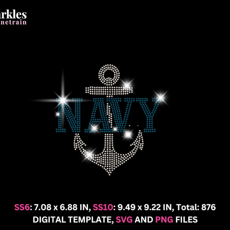 Navy Rhinestone Templates - Etsy