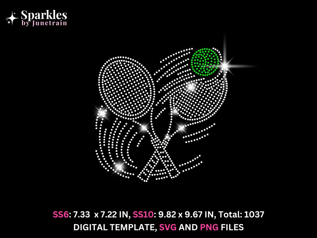Rhinestone Racket Icon Tennis Team Rhinestone Template Svg | Sports Team Ball Rhinestone Cut ...
