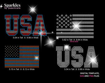 USA Rhinestone Template - Etsy