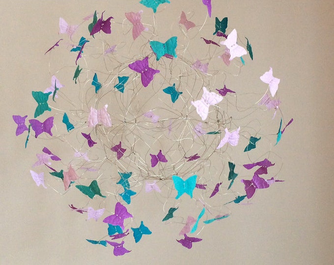 Butterfly Mobiles Baby Girl Mobiles Purple Nursery Decor Etsy