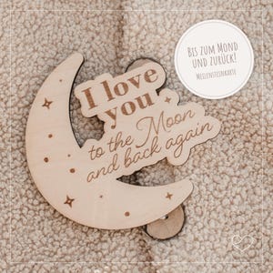Milestone Moon Nouveau-né | Carte en bois | disque en bois | Grossesse | La première année de bébé | Naissance | Baptême | Baby shower Je t'aime jusqu'à la lune