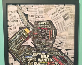Mad World - Square 12 x 12 Paper Art Collage