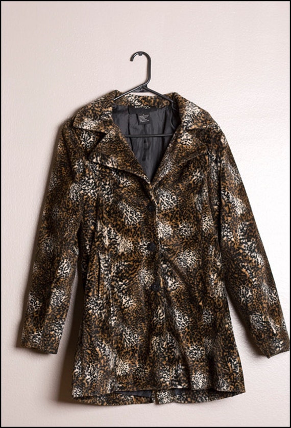 VTG 90s Faux leopard - Cheetah Animal Print PeaCo