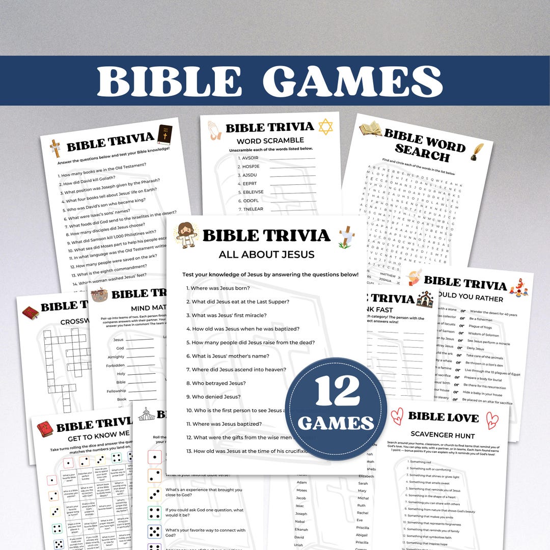 Bible Games, Church Games for Adults, Bible Party Activities, Adult ...