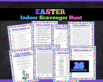 Indoor Easter Scavenger Hunt Printable for Kids, Teens, and Tweens, Easter Treasure Hunt, Easter Egg Hunt