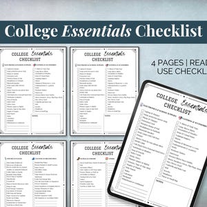 College Essentials Checklist, College Packing List for College Student, Printable Dorm Room Packing List, Freshman Dorm Essentials Checklist
