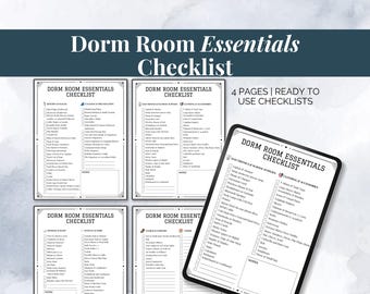 College Dorm Room Essentials Checklist: Printable Packing List (PDF Download)