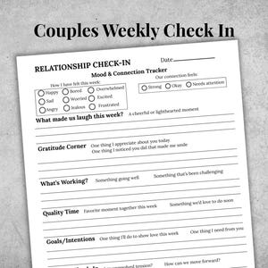 Enregistrement hebdomadaire des relations pour couples, Enregistrement hebdomadaire des mariages, Thérapie de couple