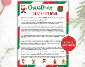 Christmas Left Right Game, Christmas Gift Exchange Game, White Elephant Gift Exchange Game, Family Reunion Left Right Game